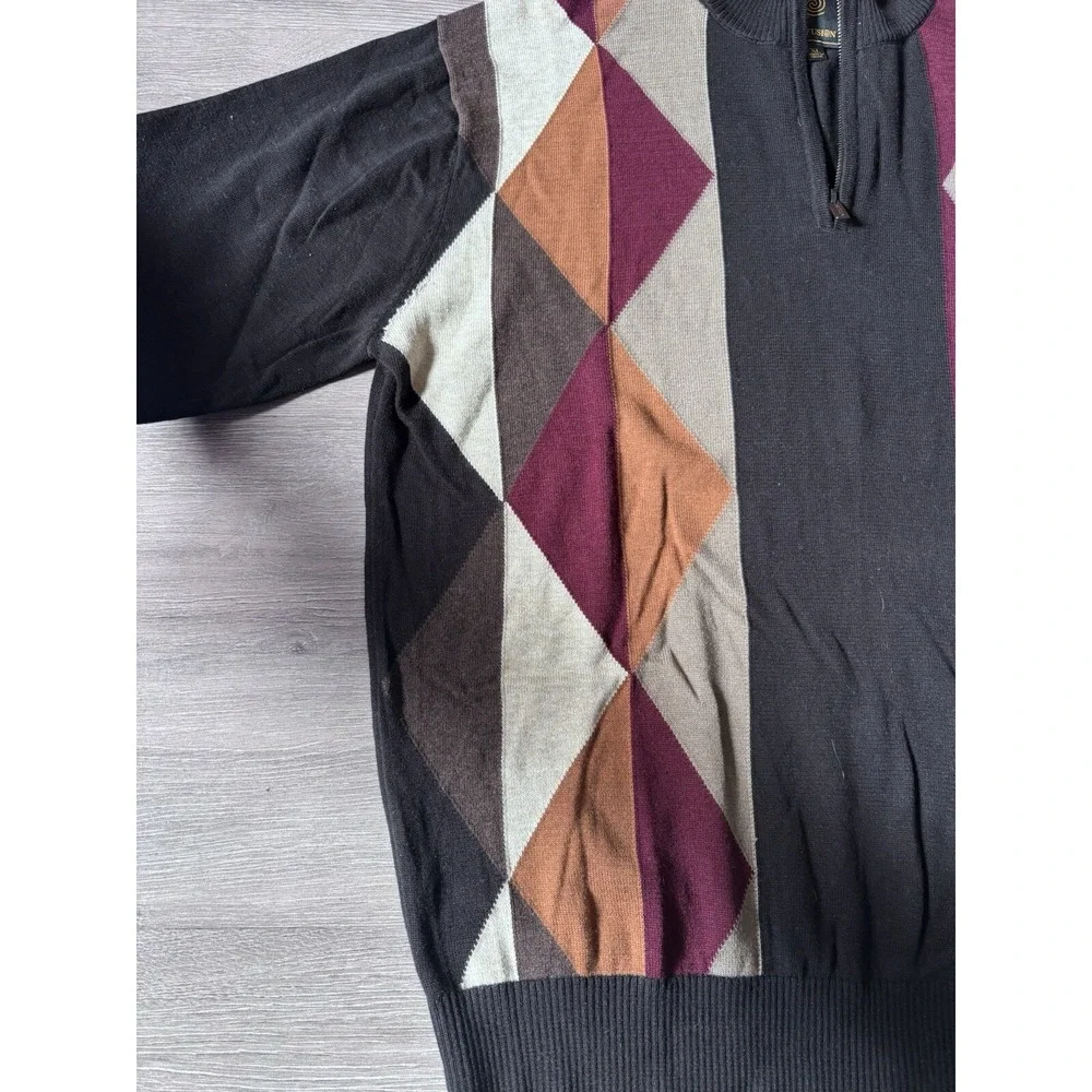 Vintage F/X Fusion Cosby Sweater Abstract Crew SZ‎ XL- 1/4 Zip